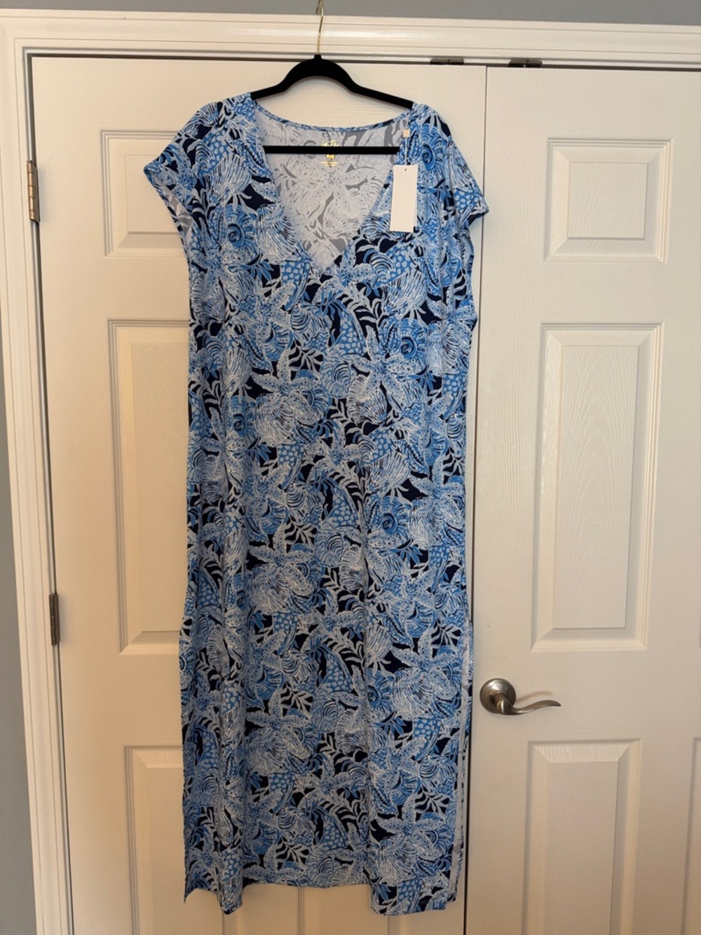 Lilly Pulitzer Light Blue Floral V-Neck cover up